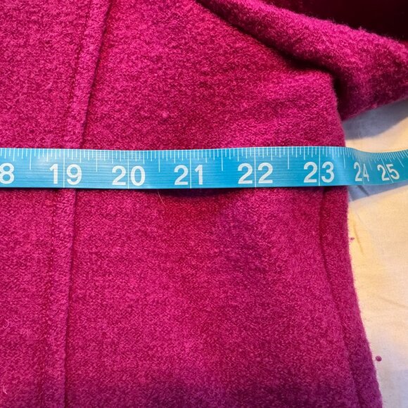 Hot Pink Boiled Wool Lightweight LL Bean XL Petite Coat - Picture 13 of 16